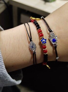 Rinhoo New Fashion Handmade Vintage Rhinestone Palm Blue Evi