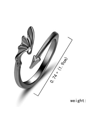New Gothic Punk Couple Rings Angel Demon Paired Open Ring Se