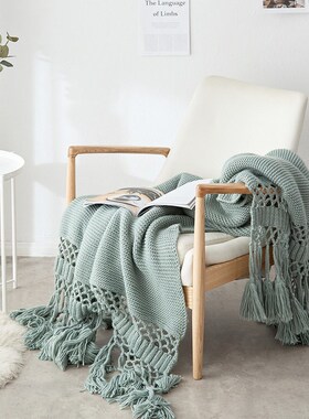 Blankets for Beds Hand-knitted Sofa Blanket Photo Props  Tas