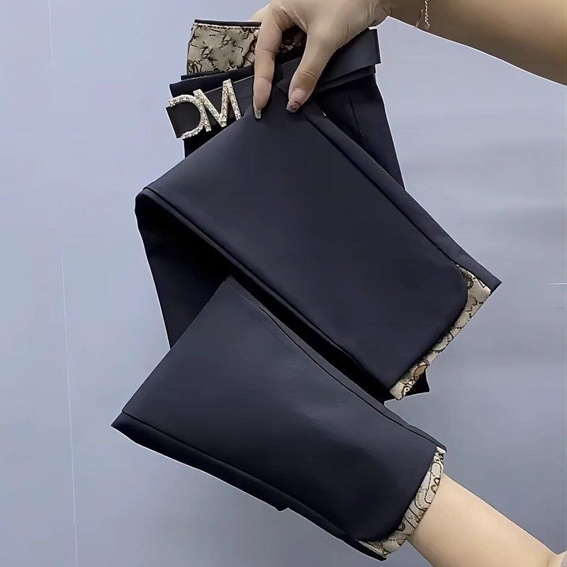 黑色直筒西装裤女秋冬新款胖妹妹mm宽松显瘦梨形身材休闲九分裤子,淘宝优惠券,粉丝福利购,淘宝优惠卷