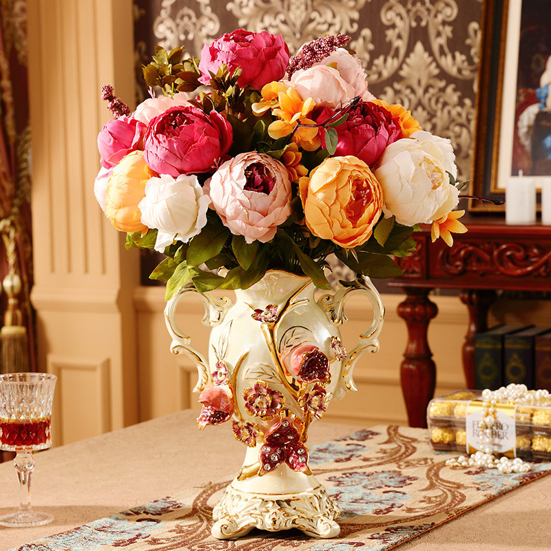 欧式陶瓷花瓶摆件奢华高档客厅插花家居餐桌玄关电视柜酒柜装饰品,淘宝优惠券,粉丝福利购,淘宝优惠卷