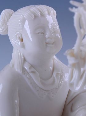 和合二仙摆件神像姻缘陶瓷家居客厅婚房婚姻结婚礼品增旺夫妻运