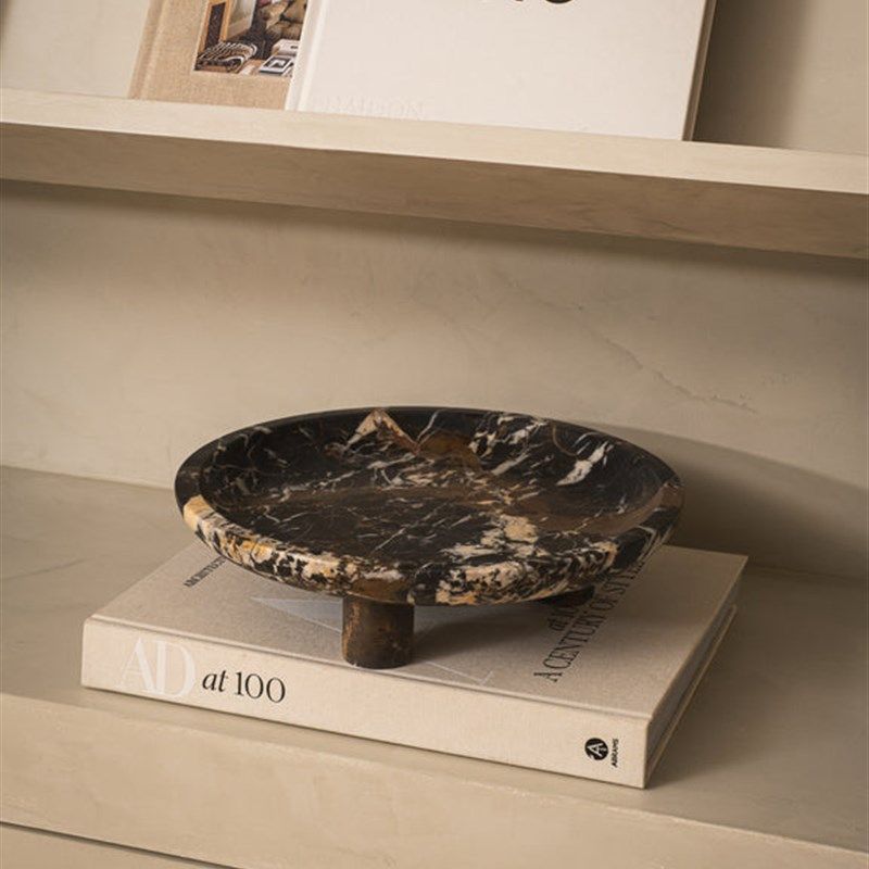 大理石三脚造型托盘样板间家用氛围感摆件大理石烛台香薰台果盘装,淘宝优惠券,粉丝福利购,淘宝优惠卷