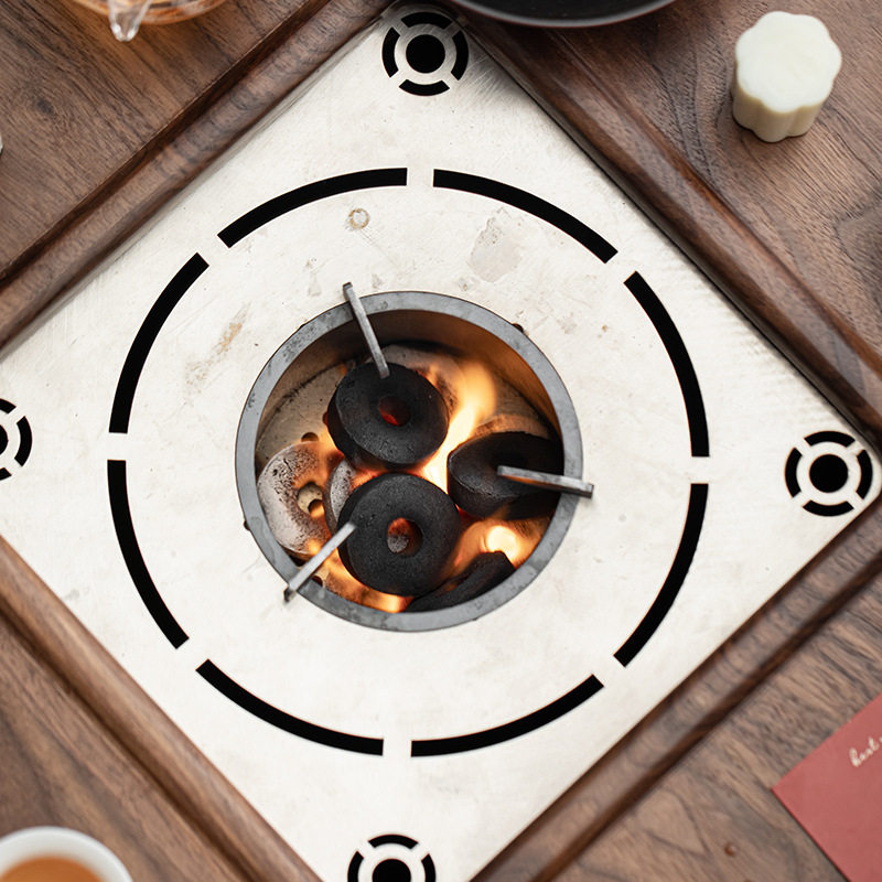 清欢丨胡桃木火钵碳烤炉箱 实木多功能边茶桌 茶空间围炉煮茶桌,淘宝优惠券,粉丝福利购,淘宝优惠卷