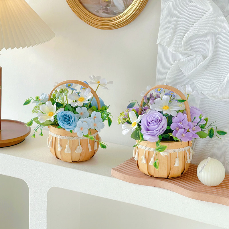 高档插花花篮假花向日葵乔迁之喜开业客厅装饰花卉仿真花摆设摆件,淘宝优惠券,粉丝福利购,淘宝优惠卷