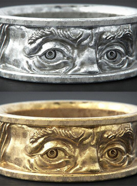 Creative Embossed Eyes Staring Ring Unique Design Mens Inde
