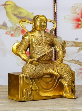 纯黄铜玄天上帝摆件玄武大帝真武大帝祖师爷铜像玄武祖师爷神像
