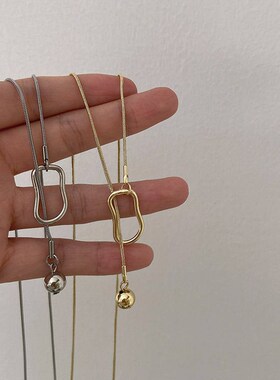 Fresh And Simple Silver Bead Sweater Chain For Women Ins ren