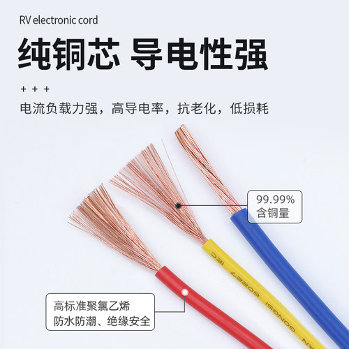 RV电线0.3 0.5  1.5  平方单芯多股铜芯国标软电子信号线 - 图3