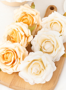 5pcs Rose Heads Artificial Silk Flowers for Wedding Home Par