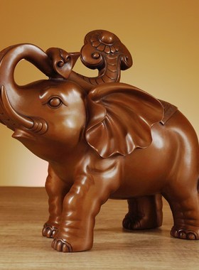 铜大象摆件一对吸水象招财大象如意象家居乔迁办公室店铺开业礼品