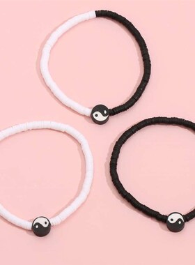 New soft pottery brlet black and white yin and yang gossip T