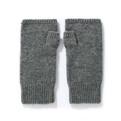 Winter Wool Twisted Short Fingerless Gloves For Women Solid - 图1
