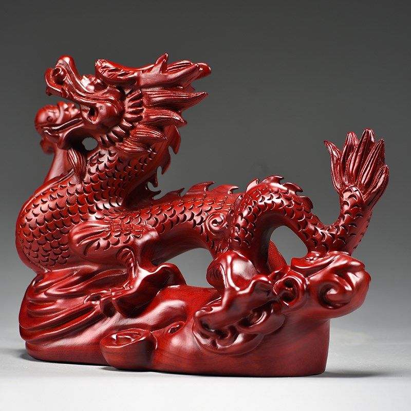 红花梨木雕龙摆件纯实木质生肖龙形工艺品办公室家饰红木礼品摆设,淘宝优惠券,粉丝福利购,淘宝优惠卷