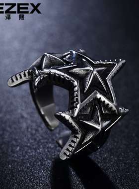 R0051-NK01 fashion retro old five-star open titanium steel r