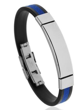 Stainless Steel Bracelet EuroAmerican Silicone Mens Bracelet