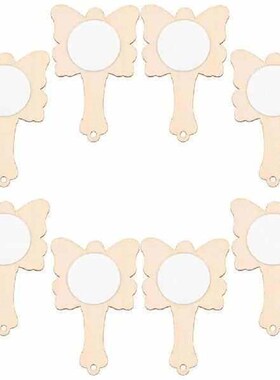 8 Pcs Butterfly Mirrors Mini Handheld Wooden Craft DIY