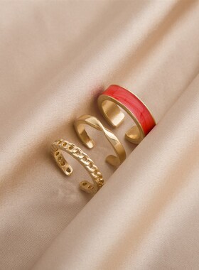 LATS  New Gothic Style Three Piece Opening Rings for Woman F