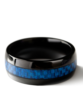 New Arrival Casual 8mm Width Dome Mens Black Tungsten Rings