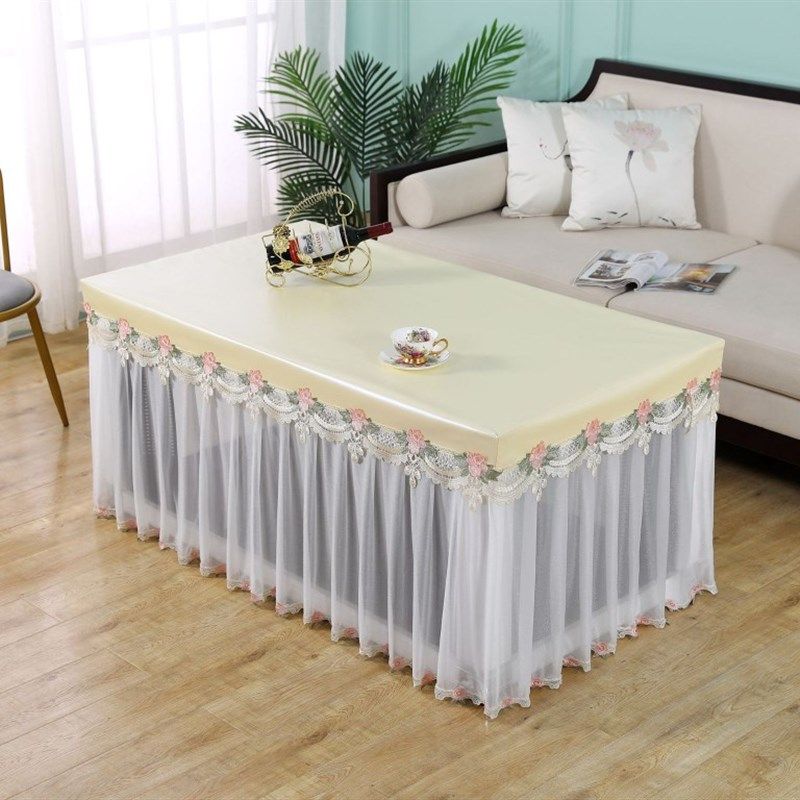 全包茶几桌布防尘罩欧式布艺家用垂纱油腊皮餐电烤火桌防水油防烫,淘宝优惠券,粉丝福利购,淘宝优惠卷