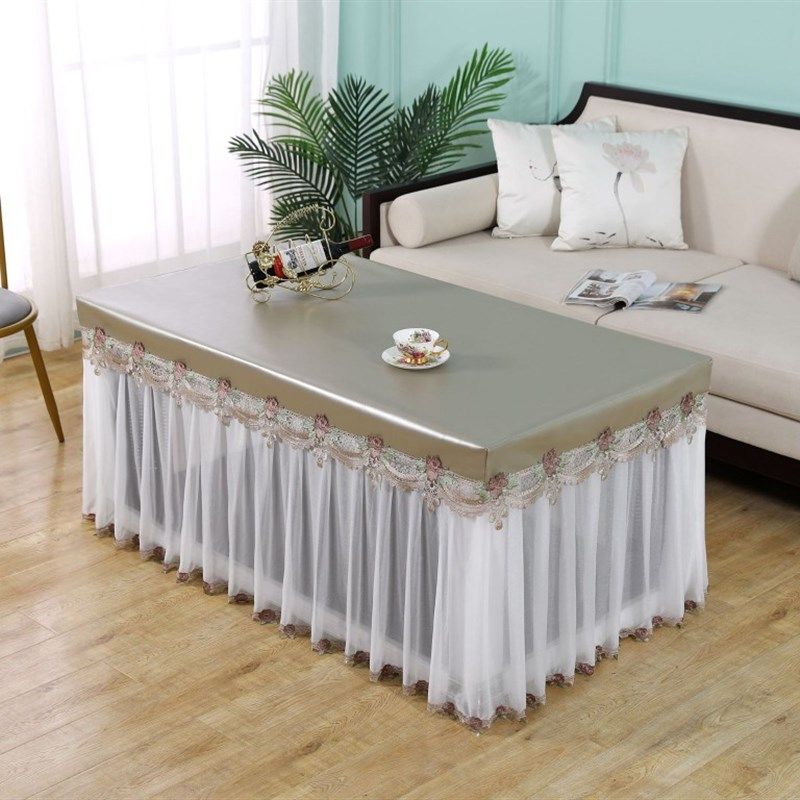 全包茶几桌布防尘罩欧式布艺家用垂纱油腊皮餐电烤火桌防水油防烫,淘宝优惠券,粉丝福利购,淘宝优惠卷