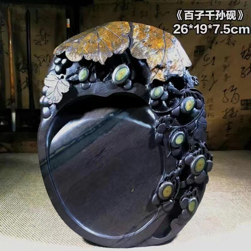 原石端砚手工雕端砚台文房四宝书法磨墨礼品梅花坑老坑端砚孤品6,淘宝优惠券,粉丝福利购,淘宝优惠卷