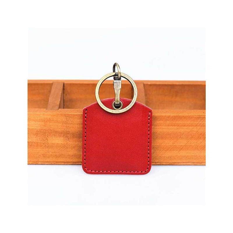 Genuine leather mini card holder square card holder cowhide bus subway access control elevator card attendance meal card