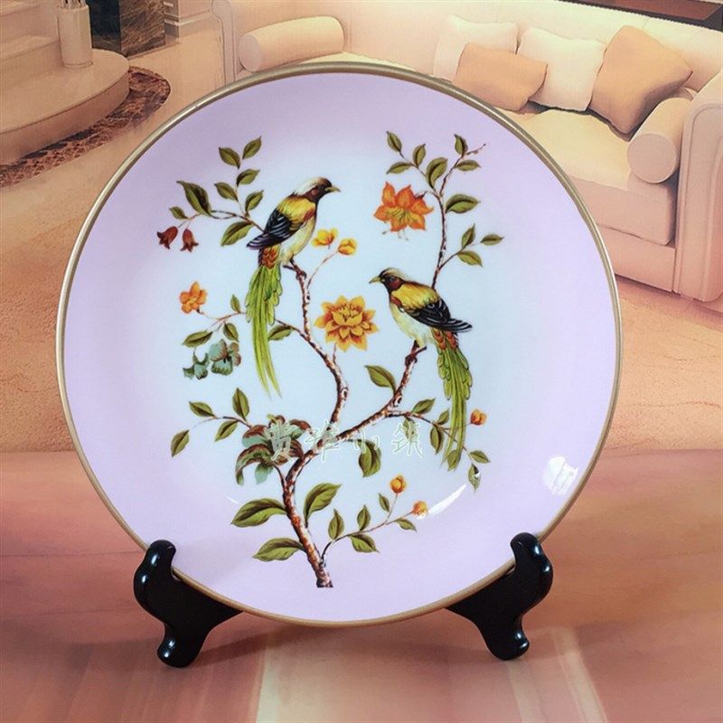 创意装饰盘陶瓷摆设盘 欧式客厅电视柜家居玄关工艺彩绘坐盘,淘宝优惠券,粉丝福利购,淘宝优惠卷