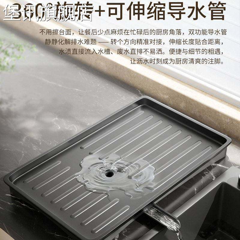 堡讯不锈钢厨房沥水架水槽边碗碟收纳架碗筷碗架台面收纳拉车盖布,淘宝优惠券,粉丝福利购,淘宝优惠卷