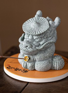 创意龙夫钓鱼线香插香托香器香座香道茶宠摆件鱼缸造景桌面装饰品