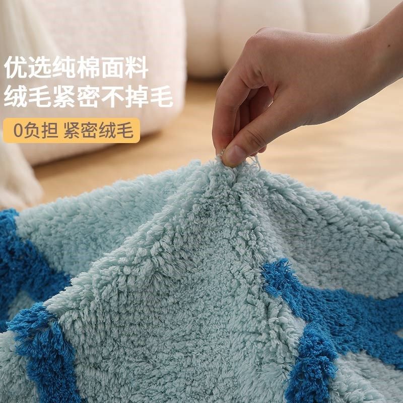 全棉卡通卧室床边地毯客厅儿童学习椅办公室电脑转椅圆形毛绒地垫,淘宝优惠券,粉丝福利购,淘宝优惠卷