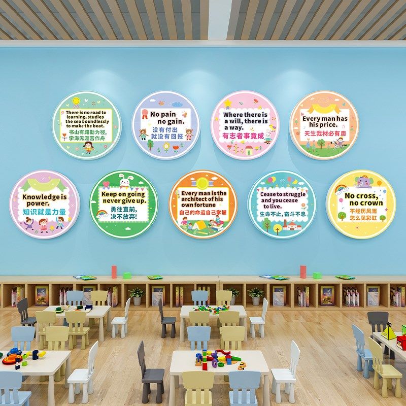 英语角教室布置装饰幼儿园环创培训机构走廊背景墙面班级文化墙贴,淘宝优惠券,粉丝福利购,淘宝优惠卷