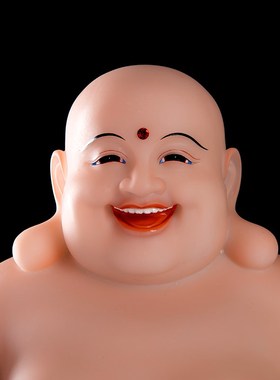 汉白玉弥勒佛像欢喜布袋弥勒佛大肚笑佛菩萨家用供奉客厅招财摆件