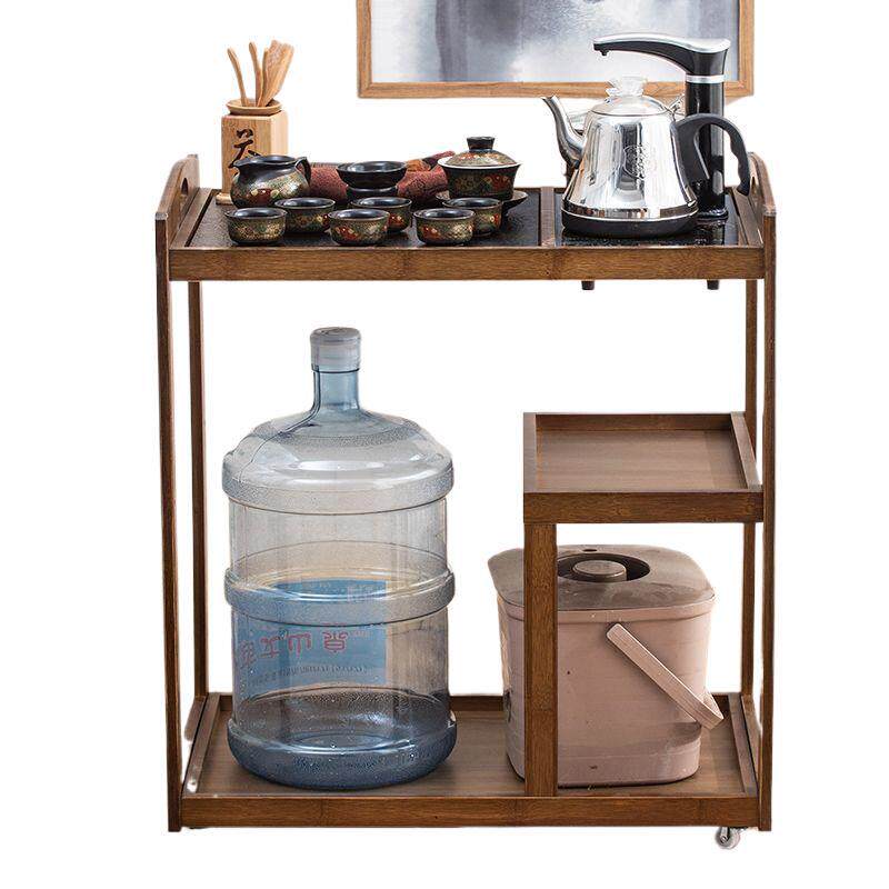 Balcony small tea cart, home living room tea cabinet, multi-functional integrated water supply, modern tea tray set, simple tea set cart