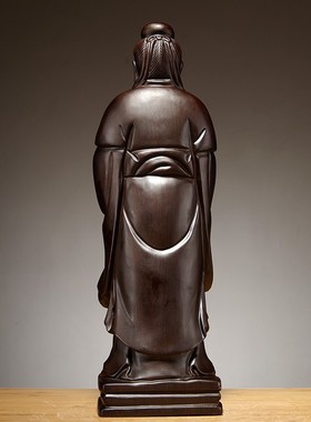 实木质雕刻孔子人物雕像摆件黑檀工艺品家居办公室装饰教师送礼品