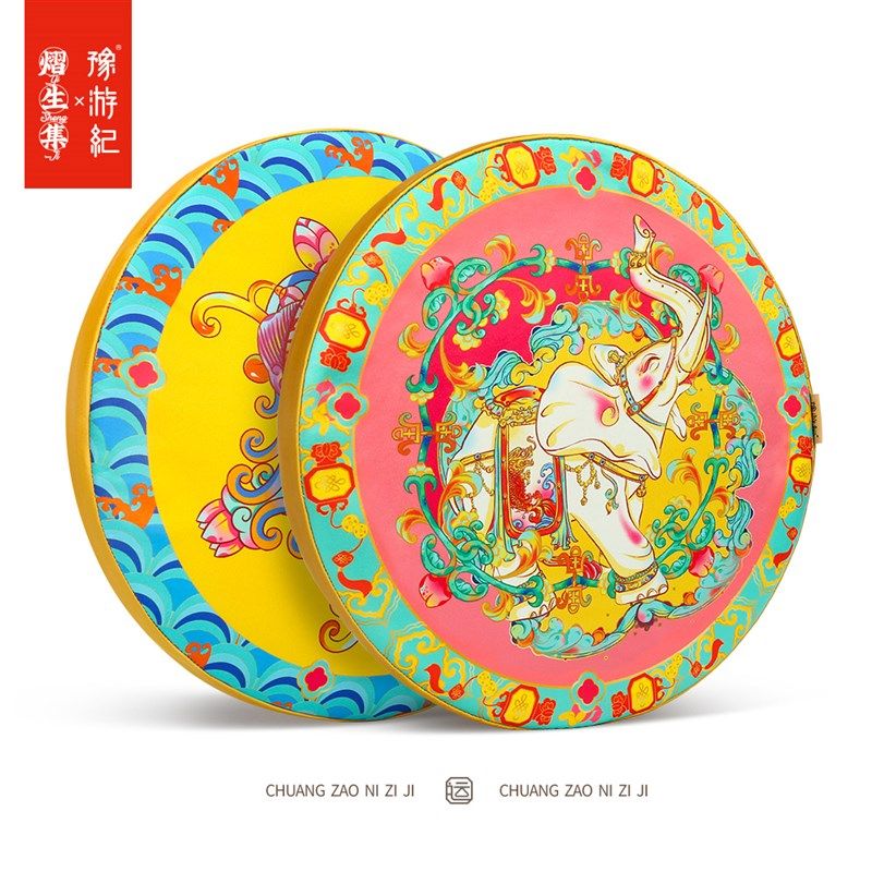 豫游纪中国风国潮加厚蒲团坐垫圆形地上打坐垫阳台地板家用榻榻米,淘宝优惠券,粉丝福利购,淘宝优惠卷