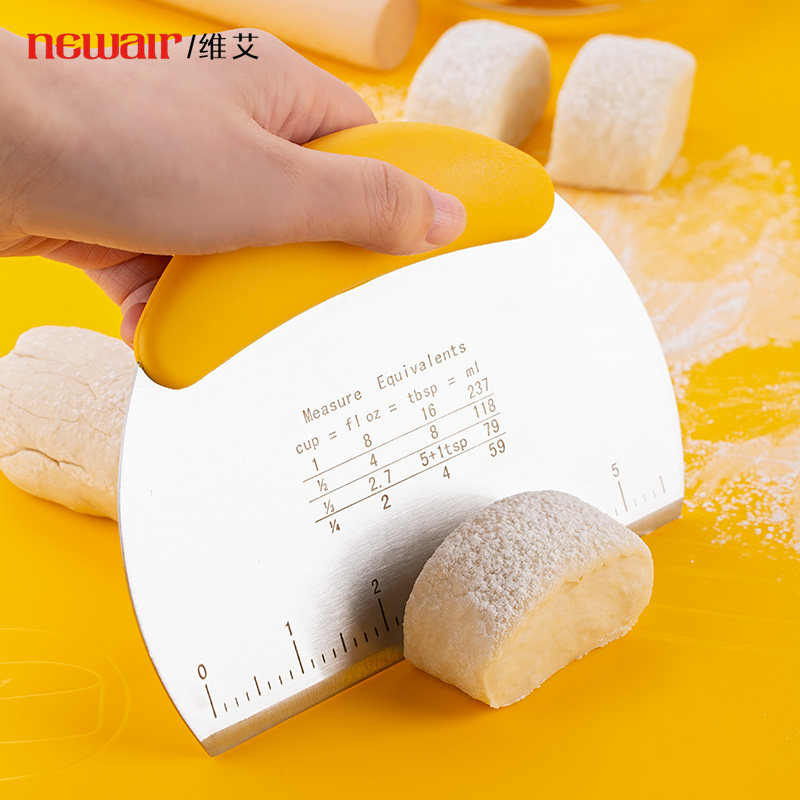 不锈钢切面刀刮板不粘刮刀带刻度面粉家用蛋糕馒头手擀面烘焙工具,淘宝优惠券,粉丝福利购,淘宝优惠卷