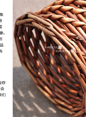 藤编花瓶纯手工编制花筐柳编花盆装饰品插花器家居摆件假花花篓