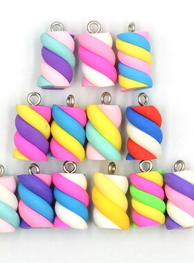 10pcs/Lots Colorful Gummy Earring Resin Charms Cute Macaron