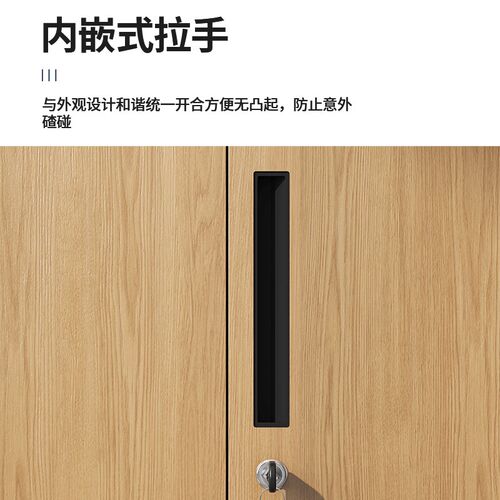 文件柜铁皮柜资料财务木纹铁二斗储物带锁钢制办公室凭证柜档案柜 - 图1