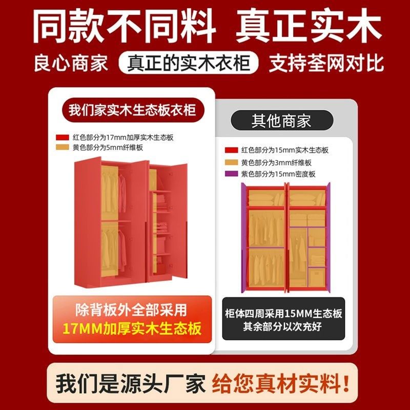 博鑫万家衣柜家用卧室实木生态板儿童柜子出租房用包安装定制衣橱,淘宝优惠券,粉丝福利购,淘宝优惠卷