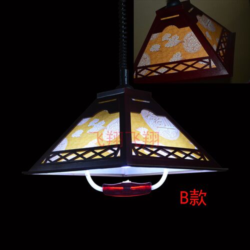 升降灯 麻将棋牌室吊灯防木吊灯古典式餐吊灯茶楼咖啡灯中式吊灯 - 图0