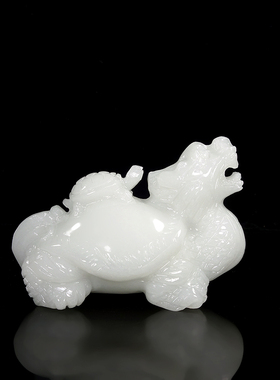 天然玉石龙龟摆件汉白玉母子龟家具客厅家居办公室玄关装饰品摆件