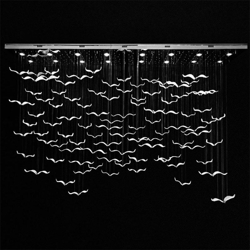 定制小鸟海鸥吊灯酒店大堂宴会厅售楼部沙盘楼梯翅膀白鸽灯饰灯具,淘宝优惠券,粉丝福利购,淘宝优惠卷