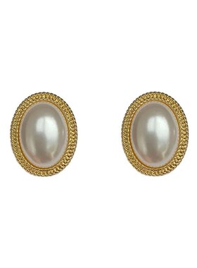 Imitation Pearl Zircon Retro Elegant Irregular Oval Square H