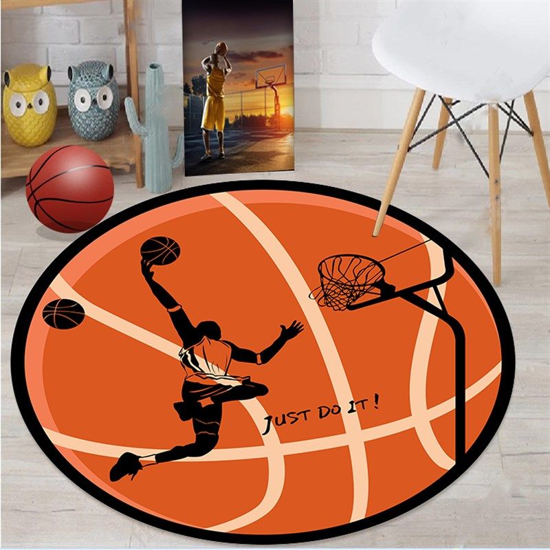 卡通儿童篮球场圆形地垫卧室床边学习椅电脑椅转椅吊篮架子鼓地毯,淘宝优惠券,粉丝福利购,淘宝优惠卷
