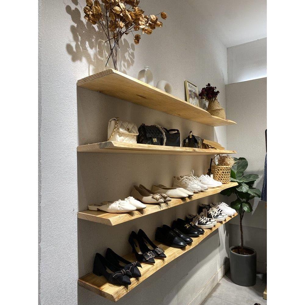 Wall storage rack, wall-mounted storage box, wooden board customization, living room bookshelf, kitchen solid wood one-word hole partition