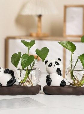 创意绿萝水培花盆器皿透明玻璃插花花瓶水养植物桌面可爱装饰摆件