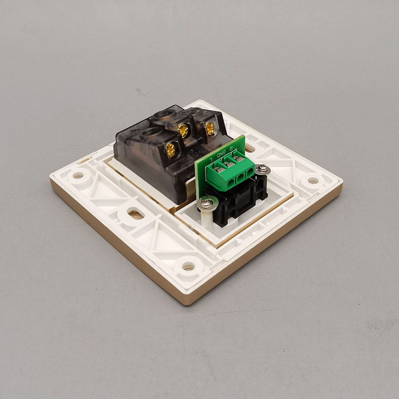 拉丝金色86型音频免焊接线莲花红白音频AV五孔电源5孔插座二三插,淘宝优惠券,粉丝福利购,淘宝优惠卷