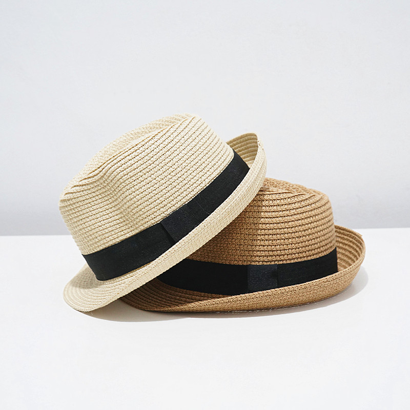 儿童草帽男孩遮阳帽夏季宝宝礼帽英伦爵士防晒凉帽亲子海边太阳帽,淘宝优惠券,粉丝福利购,淘宝优惠卷